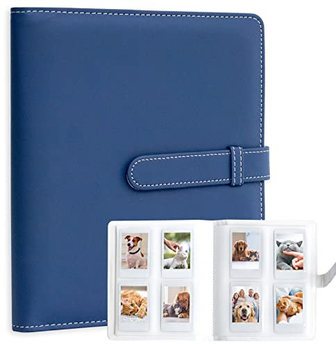 256 Taschen Fotoalbum für Fujifilm Instax Mini LiPlay 11 12 9 8+ 8 7S Sofortbildkamera, für Polaroid Snap SnapTouch PIC-300 Z2300 Mint Zip Sofortbildkamera Drucker (Dunkel Blau)