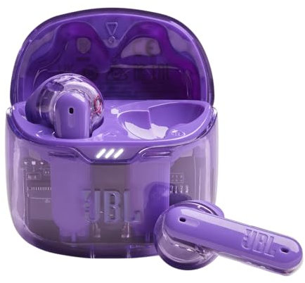 JBL Tune Flex Ghost Kopfhörer – Wasserfeste In-Ear-Kopfhörer mit Noise-Cancelling, Bluetooth und bis zu 32 Stunden Akkulaufzeit – Purple Ghost