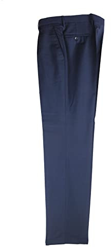 ALVIPERI Pantalone Uomo Classico in Fresco di Pura Lana Vergine vestibilità Comoda Taglie Forti e calibrate (60, Blu)