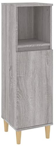 vidaXL Armadietto Bagno Grigio Sonoma 30x30x100cm in Legno Multistrato