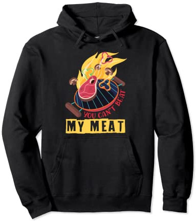 You Can't Beat My Meat Retro-BBQ Pit Reverse-Flow-Smoker Pullover Hoodie