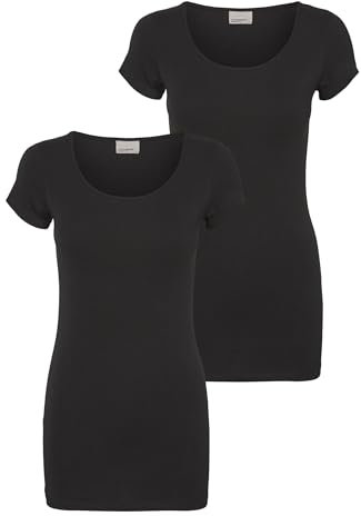 VERO MODA Female Top VMMAXI My Soft SS Long U-Neck 2 PCK