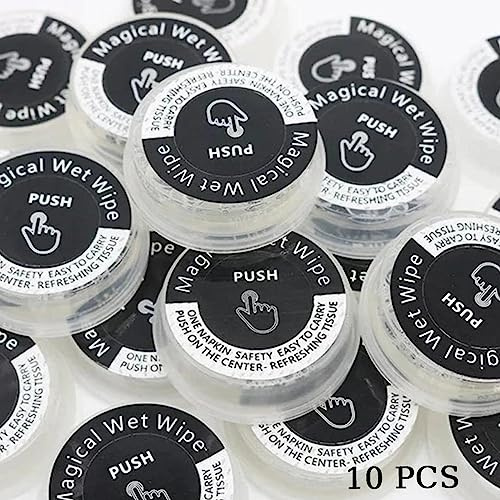 Press Portable Wet & Dry Wipes, Hand Pop Hand Wipes, Non-Irritating Mint Strong Cool Type Portable Wet & Dry Wipes, Magical Wet Wipes, Travel Hand Pop Towel (10 pcs)