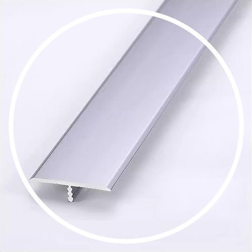 HCZION Barre De Protection Plate Bande De Transition en T Profilé De Transition pour Sols, Baguette De Protection pour Plancher Carrelage/Bois (Color : Silver-33mm w, Size : 10pcs)