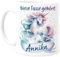 Cupdarling® Tasse Licorne Personnalisée - Mug Enfant avec Prénom Pour Fille - Cadeaux Licorne - Tasse De Noël - Cadeaux Personnalisés Enfants - Gobelet Enfant en Céramique 330ml