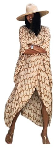 DUNSBY Badeanzug Cover Up Strand-Cover-Ups for Bademode Damen Schwarz Tie Dye Kimono Badeanzug Cape Sommerkleid Beachwear Outfits (Color : Yellow Leaf Kimono, Size : One Size)