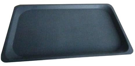 METRO Professional Serviertablett, Fiberglas, 53 x 32,5 x 1,85 cm, rechteckig, rutschfeste Oberfläche, stapelbar, Schwarz