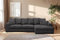 Kaiser Möbel, Sofa mit schlaffunktion, mit Bettkasten, Schlafsofa Gabon, Designer L-Form Sofa, Modern Design Couch, Polsterecke, Freistehend, Stoff- Plüsch Zoom Graphit Rechts
