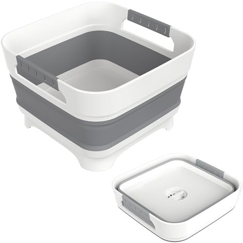 MontNorth 2.4 Gal Collapsible Wash Basin with Drain Plug, 9L, Gray