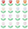 PandaHall 80set Tulip & Leaf Lampwork Glass Beads for Jewelry Making