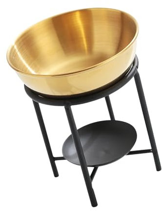 Colcolo Metal Essential Oil Burner Diffuser Essential Oil Warmer Melt Large Capacity Gold Detachable Tealight Candle Holder es Melt Burner for SPA Holiday Home Bedroom Decoration Valentine, Black