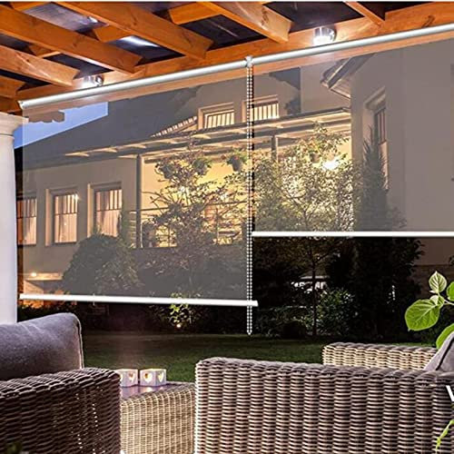 Tende a rullo Tende a Rullo in PVC Trasparente,Tenda Antivento Impermeabile per Balcone,Tapparella avvolgibile in plastica Trasparente con Raccordo,Patio,Facile installare e Pulire,120/130/140cm di la