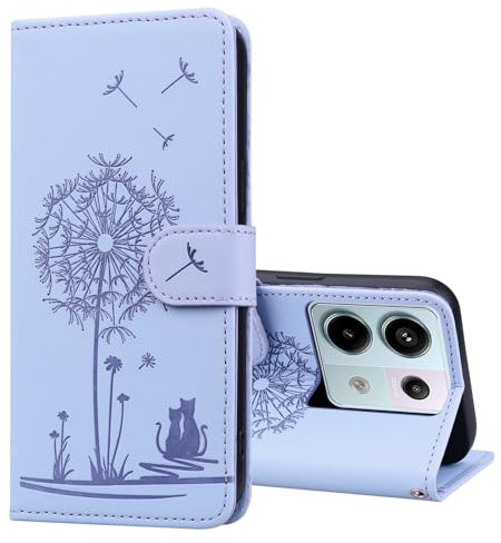 Vaitasy Custodia per Xiaomi Redmi Note 13 Pro 5G dente di leone Pelle PU Portafoglio Custodia Xiaomi Poco X6 5G Flip Case con Magnetica Supporto Funzione Cover per Redmi Note 13 Pro Viola