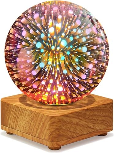 EONANT 3D Feuerwerk Nachtlicht, USB Traum Würfel Tischlampe mit Sockel, Feuerwerk Stern Projektion Effekt Schlafzimmer Cafe Bistro Urlaub Party Atmosphäre Dekoration (Punkte)