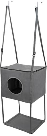 Niche à suspendre à la porte pour chat - Grimpeur à suspendre à une porte - Perchoir à chat pour porte et lits surélevés - Tour d'arbre à chat à 4 niveaux