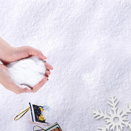 100 g, decorazione di neve artificiale, bianco, neve artificiale, albero di Natale, neve per glitter, villaggio di Natale, fiocchi di neve, albero di Natale, modellismo, neve