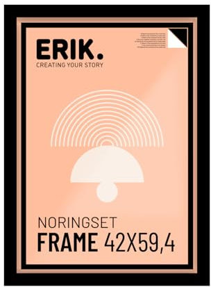 Grupo Erik - Cadre A2 Noir, 42 x 59,4 cm, en Bois MDF | Cadre affiche, cadre pour poster, cadre tableau