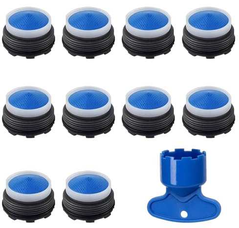 AstraGlam Perlator 10erpack - Wasserhahn Aufsatz mit Strahlregler und Filter, Passend für die meisten Wasserhähne (M22)