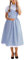Womens Puffy Sleeve Short Sleeve Bavarian Oktoberfest Dress Chopper Cosplay Costume (Blue, M)