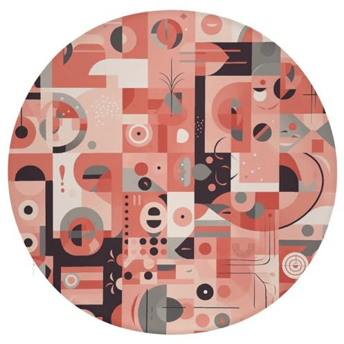 FJWKLRBV Rundes Sitzkissen im Bauhaus-Stil, Muster, bedrucktes Kissen, Outdoor-Stuhlkissen, Esszimmerstuhlkissen, Reisekissen, Innenstuhlkissen, Durchmesser 38,9 cm