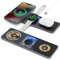 3 in 1 Ladestation für Apple Geräte, Kabelloses Ladegerät für iPhone 16 15 14 13 12 11 Pro SE X XS XR 8, für Apple Watch 9 8 7 6 SE 5 4 3 2, für AirPods Pro/3/2/1, Grau
