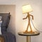 ELINKUME Nette Tischlampe,Holz Mann Nachttischlampe mit Kreativem Wippe Arm,Runder Lampenschirm Tischleuchte,Fun Kids Nachtlicht für Haus Dekoration,Studie und Arbeit Beleuchtung(E14 Birne)