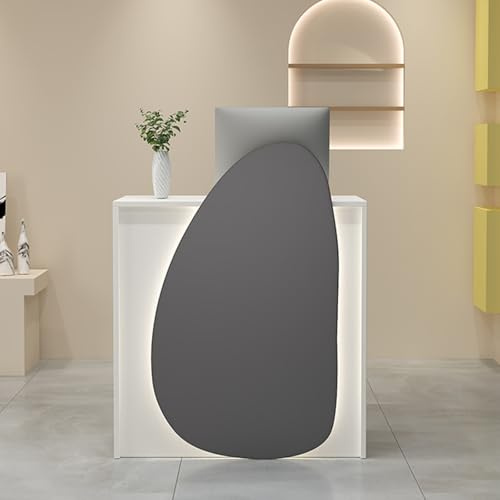 Empfangstheke Rezeptionstheke Empfangstresen Verkaufstresen Mit abschließbaren Schubladen,Moderner und schön HöLzerne Kassentheke Für Supermärkte Konditoreien Obstgeschäften(Dark gray,60/23.6in)