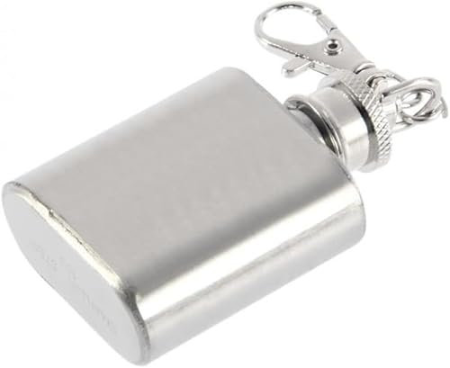Hip Flask，Hip flasks for Men， Hip Drink Flasks for Drinkware 1 Oz Pot Hip Flask Stainless Steel with Key Chain Kitchen Accessories Hip Flasks for Men
