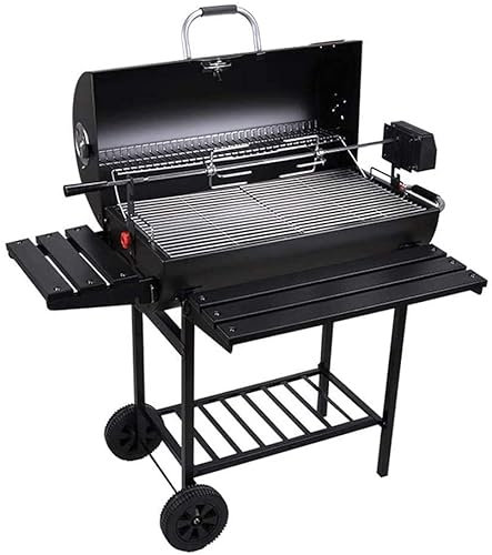 Barbecue-Grill Holzkohlegrill Smoker Grill Barbecue Cooker Tragbarer Multifunktionaler Holzkohlegrill, Für Tragbare Picknicks Im Freien Zu Hause Camping,Schwarz