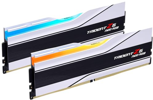 G.SKILL Trident Z5 Neo RGB Series (AMD Expo) DDR5 RAM 64GB (2X 32GB) 6000MT/s CL26-36-36-96 1.45V Desktop Computer Memory U-DIMM - White (F5-6000J2636H32GX2-TZ5NRW)