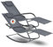 DELUKE® 2er Set Schaukelliege Outdoor Simba - Mit Kopfkissen | Liegestuhl Garten Sonnenliege Poolliege Strandliege Gartenliege 147x63x89cm, Grau
