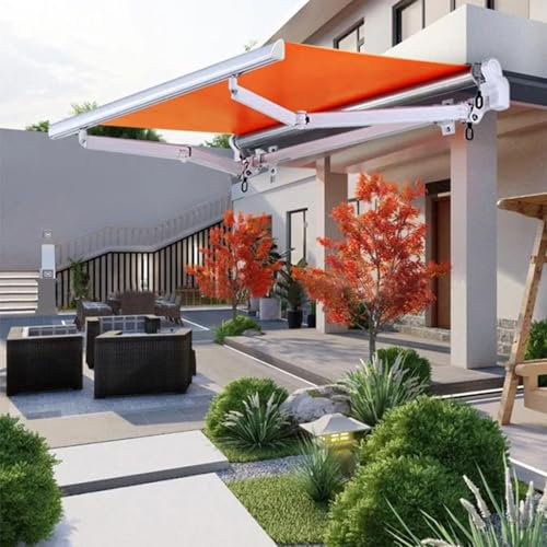 Store Extérieur Rétractable en Alliage D'aluminium, Peinture Blanche, pour Terrasse, Porche, Balcon