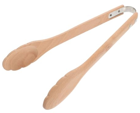 CIYODO Pinza Da Cucina in Legno Multifunzionale, Utensile Leggero Per Cucinare, Servire e Grigliare, Strumento Compatto in Legno Naturale, Per Pane, Insalata e Dessert