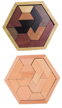 Beaupretty Sechseck Puzzle Holzspielzeug Satz Für Vorschulkinder Bunte Holzbausteine Glatt Poliert Pädagogisches Kreativspiel Zur Von Farb Und Formerkennung