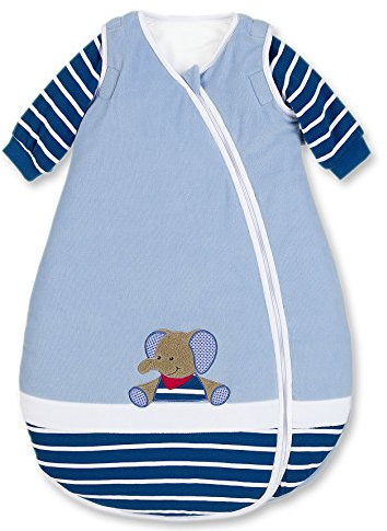 Sterntaler Schlafsack für Kleinkinder, Abnehmbare Ärmel, Wärmeregulierung, Reißverschluss, Größe: 90, Erwin, Blau
