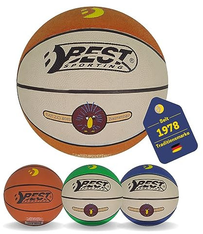 BEST SPORTING Mini Basketball Adventure I Basketball Größe 1 I Kleiner Ball in Dunkelbraun/Creme I Kinder Basketball mit 160 g I Basketball klein I Basketball Mini I Kleiner Basketball