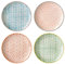 Bloomingville Teller Carla Express Retro Dessertteller Vintage Frühstücksteller Kuchenteller ø 20 cm, blau orange rot grün, Keramik, 4er Set