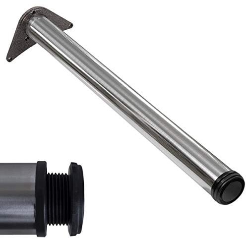 Stahlia 1 x Edelstahl Tischfuß Ø60 mm Tischbein Möbelfuß |Höhe : 820 mm | höhenverstellbar + 30 mm|inkl. Befestigungsmaterial