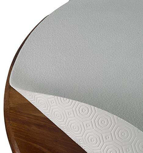 DecoHomeTextil Heimtextilmanufaktur Tischpolster Tischschoner Schutzbelag Größe und Farbe wählbar Oval 130 x 160 cm Weiss Tischschutz Molton Auflage Schoner Unterlage