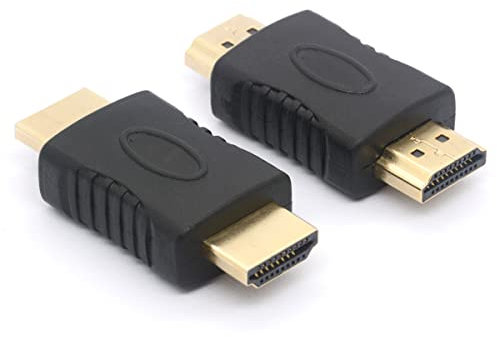 HTGuoji HDMI Coupler, HDMI Male to HDMI Male Straight In-line Coupler Adapter 19 Pin HDMI Connector for HDMI (2-Pack)