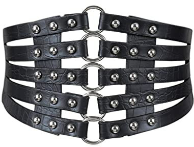 Oyccen Retro Creux Ceinture Large Élastique Robe Décoration Ceintures Serre-Taille Corset,Marron,Taille unique