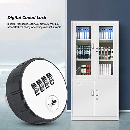 Code-Lock Digitale Code-Kombination Zink-Legierung Nockenschrank Komfortables Code-Schloss 4-stelliges Passwort Safe Lock mit Schlüssel (20mm)