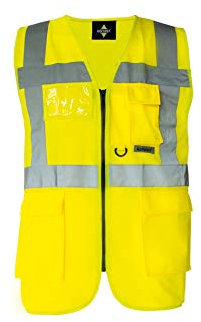 Warnweste - Multifunktion, mit Taschen, Gelb