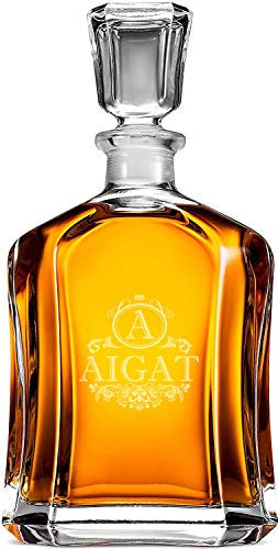 AIGAT Personalisierter Whiskey-Karaffe Gravur mit Name und Jahr, Größe 700ml / 23, 75 Oz