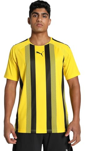 PUMA mens Shirt, Cyber Yellow-Puma Black, M