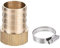sourcing map Raccord de tuyau cannelé en laiton 32 mm cannelé x G1 femelle avec collier de serrage en acier inoxydable
