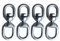 Lisaro Drehwirbel 4 Stück, Kugelgelagerter Stahl Drehwirbel, 7mm bis 200kg belastbar, Ideal für Hängesessel, Boxsack, Schwenkgrill, Hängestühle Yoga Veranda Sitz, 360° Swivel Haken, Wetterbeständig.