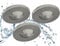 Trango 3er Set IP65 LED Einbaustrahler 6729IP65-039MO in Aluminium gebürstet inkl. 3x 5 Watt 3000K warmweiß Ultra Flach LED Modul für Bad, Dusche, Einbauspots, Deckenstrahler, Deckenlampe, Badleuchte