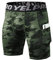 Yishengwan Herren Kompressionsshorts Tights Kurz Schnelltrocknendes Atmungsaktiv Sport Unterhosen Männer Leggings Kurz mit Handytasche Camo Grün XXL