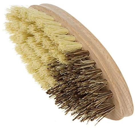 TRTO 1Pcs Vegetable Brush Food Tampico Beech Wood Handle Cleaning Potato Mushroom Wooden Easy to Use and Cleans